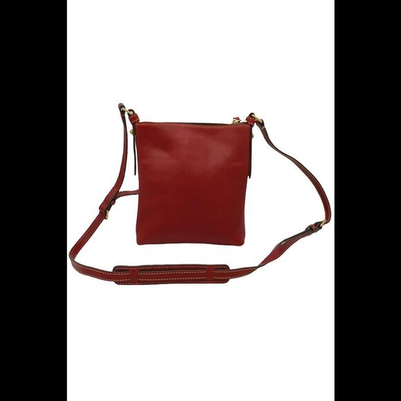 Dooney & Bourke Florentine Leather Letter Carrier Red - Picture 2 of 4